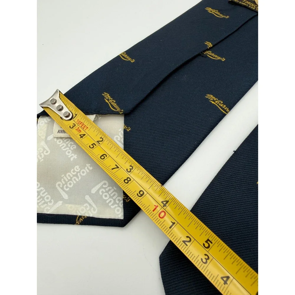 Prince Consort McGarvey's Annapolis MD Navy Blue Golden Clasp Vintage Tie